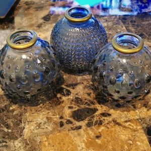 3x Table Decor Glass Pieces